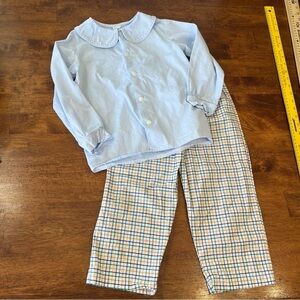 Mary & Grace 2 pc set blue top, blue gold purple pants size 6